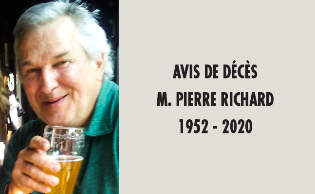 Lire la suite à propos de l’article Avis de décès :  Pierre Richard